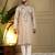 Beige viscose silk embroidery sequence work premium designer only kurta