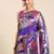 purple woven design zari silk blend paithani saree