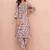 women floral printed regular thread work kurta with trousers