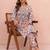 women floral printed regular thread work kurta with trousers