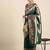 teal floral zari silk blend paithani saree