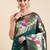 teal floral zari silk blend paithani saree