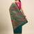 teal floral zari silk blend paithani saree