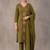 women ethnic motifs embroidered regular thread work cotton kurta with trousers & with dupatta