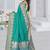 banarasi rama silk blend saree with golden zari border work and tassels with blouse