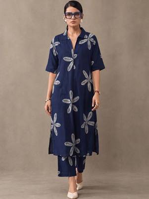 women floral printed regular cotton kurta with palazzos 1