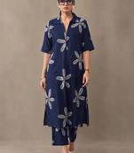 women floral printed regular cotton kurta with palazzos