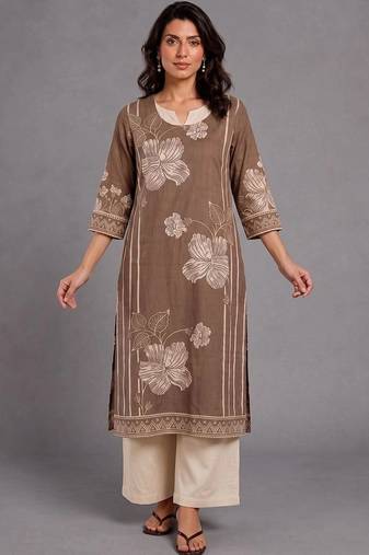 women floral printed regular kurta with palazzos