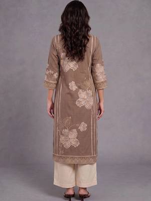 women floral printed regular kurta with palazzos 3