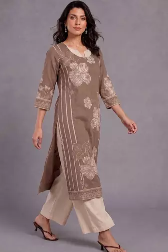 women floral printed regular kurta with palazzos