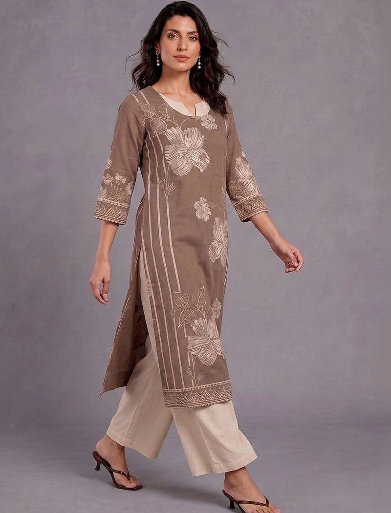 women floral printed regular kurta with palazzos
