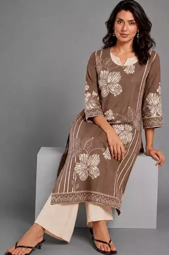 women floral printed regular kurta with palazzos