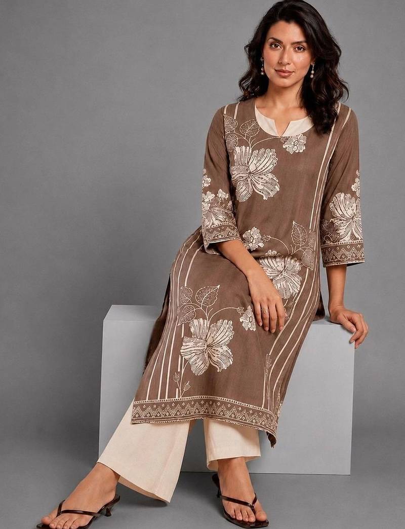women floral printed regular kurta with palazzos