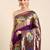 purple woven design zari silk blend paithani saree