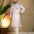 Light pink viscose silk embroidery sequence work premium designer kurta pajama