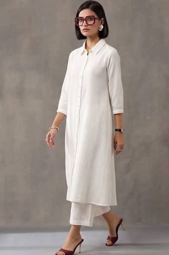 women regular cotton kurta with palazzos