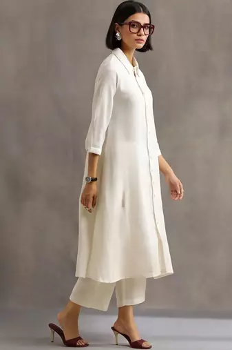 women regular cotton kurta with palazzos