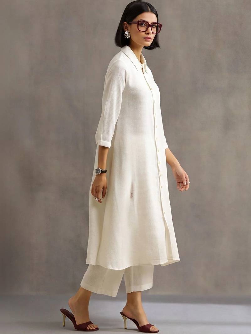 women regular cotton kurta with palazzos