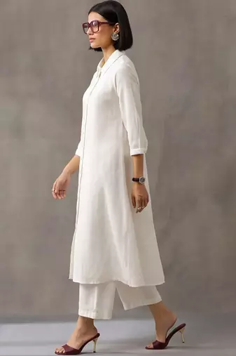 women regular cotton kurta with palazzos