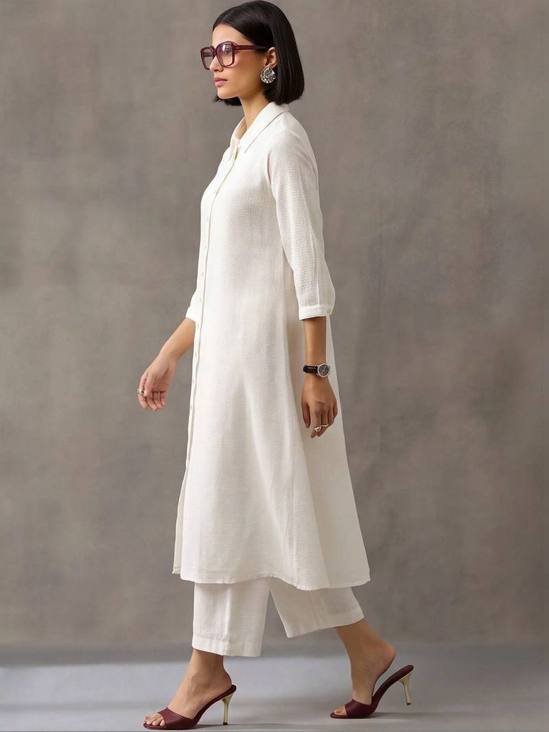 women regular cotton kurta with palazzos