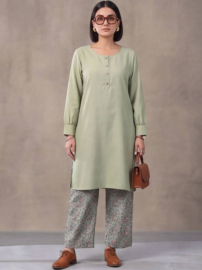 women floral regular kurta with trousers