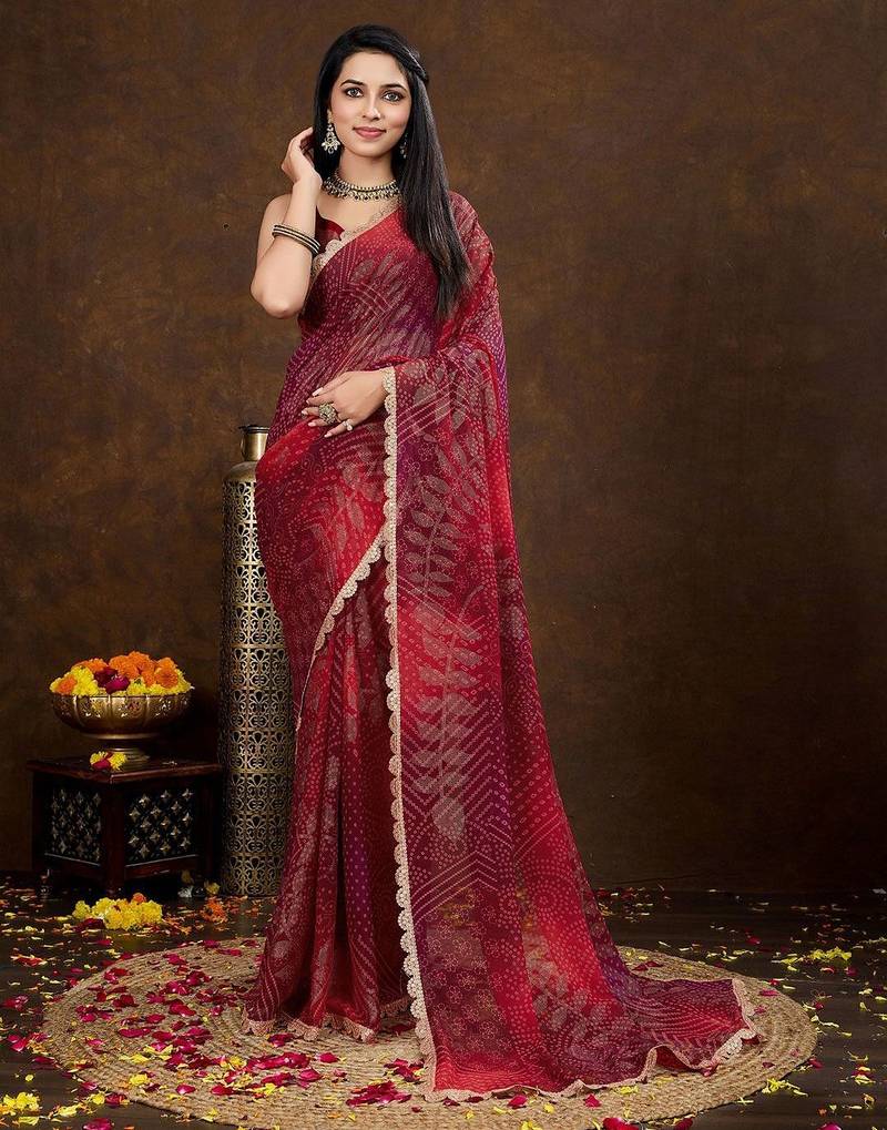 maroon women sarees