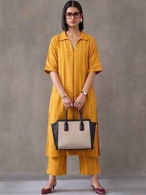 women printed regular cotton kurta with palazzos 1