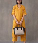 women printed regular cotton kurta with palazzos