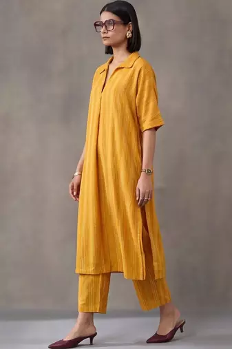 women printed regular cotton kurta with palazzos