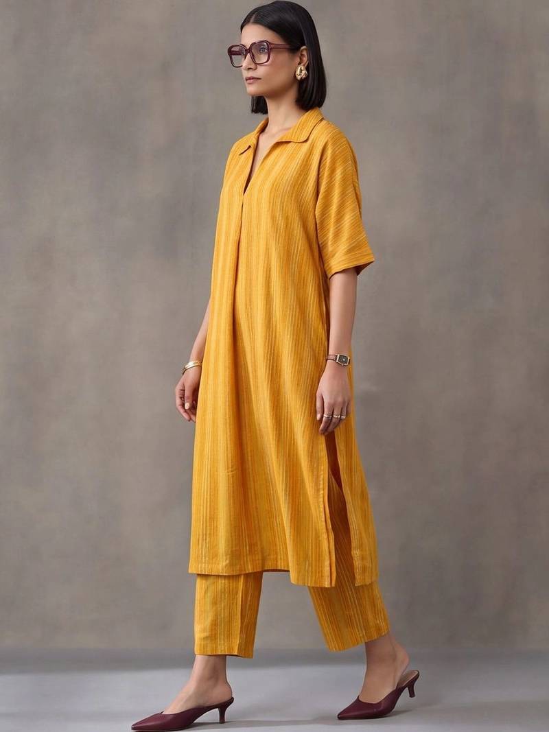 women printed regular cotton kurta with palazzos