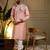 Peach viscose silk embroidery sequence work premium designer only kurta