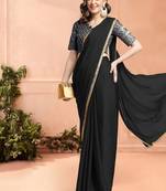 black sequinned ready to wear saree
