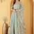 Light Teal Gota Patti Work Georgette Lehenga Set