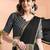black sequinned ready to wear saree