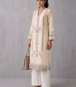women ethnic motifs printed regular kurta with palazzos
