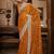 Mustard mustard yellow floral embroidered sequinned pure chiffon saree