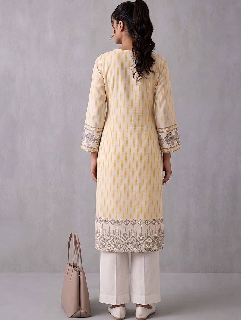 women ethnic motifs printed regular kurta with palazzos