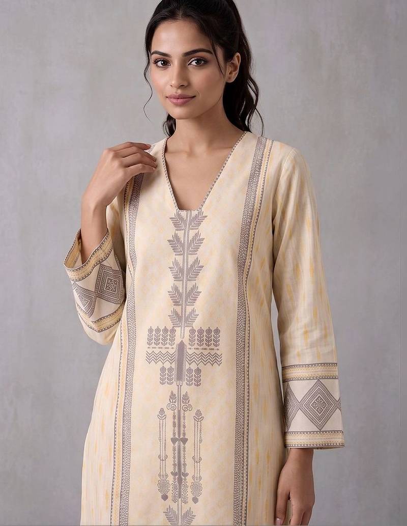 women ethnic motifs printed regular kurta with palazzos