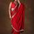 red beads and stones pure chiffon saree