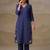 women ethnic motifs embroidered regular thread work kurta with trousers