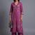 women ethnic motifs embroidered regular patchwork kurta with trousers