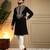Black armani lachko embroidery sequence work premium designer kurta pajama