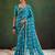 blue bandhani printed sequinned saree