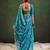 blue bandhani printed sequinned saree