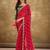 red ethnic motifs printed embroidered celebrity saree