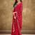 red ethnic motifs printed embroidered celebrity saree