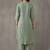 women ethnic motifs printed pleated kurta with palazzos