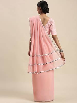 pink pink sequinned border saree 2