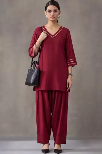 women regular gotta patti kurta with farshi salwar
