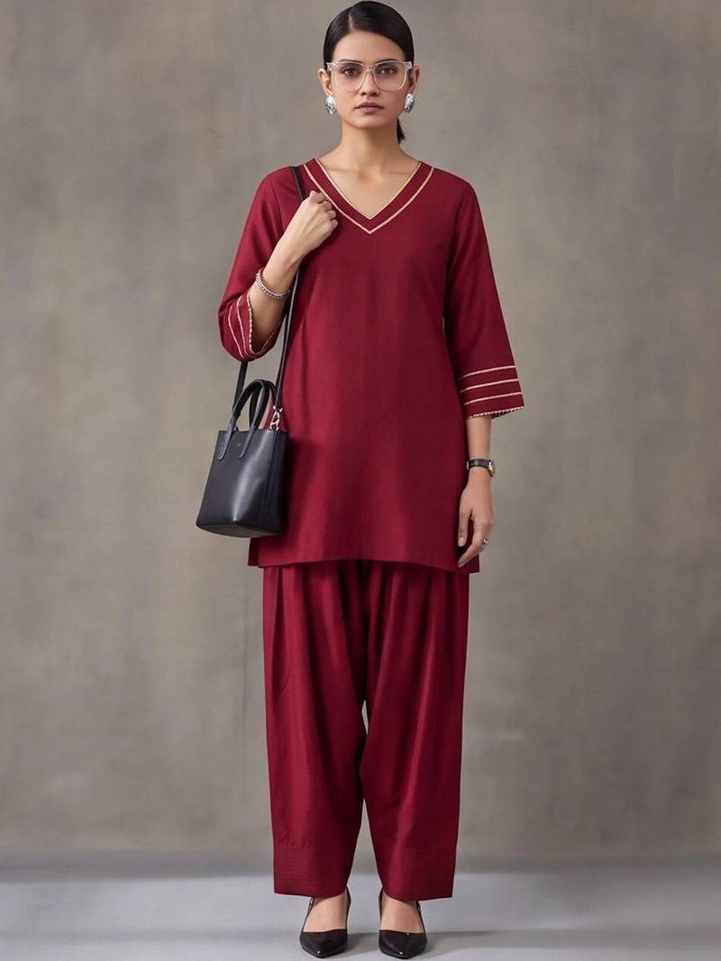 women regular gotta patti kurta with farshi salwar